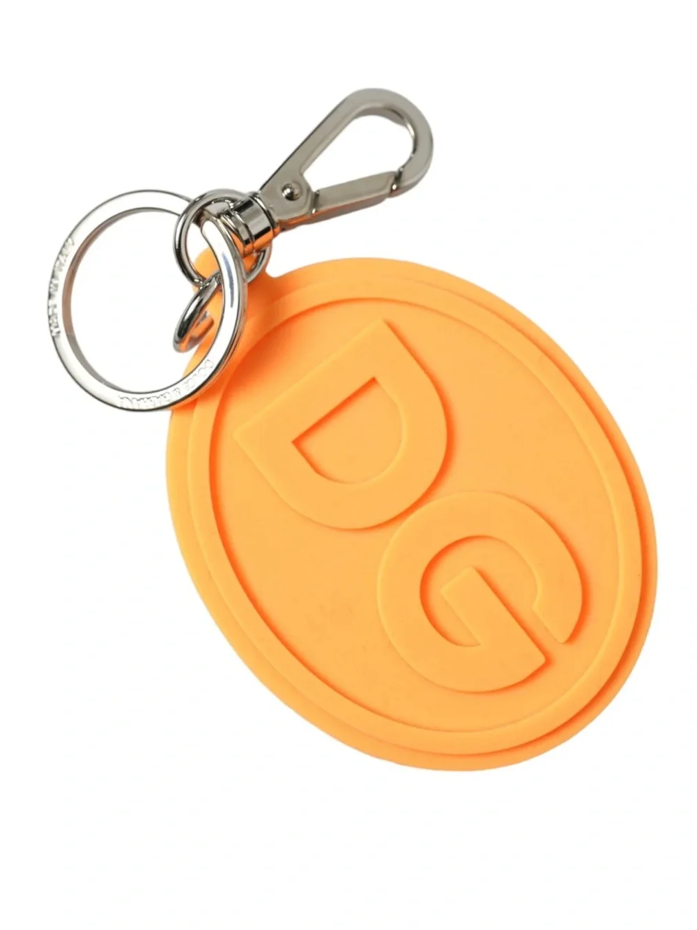 Dolce & Gabbana Orange Silicone DG Round Keyring